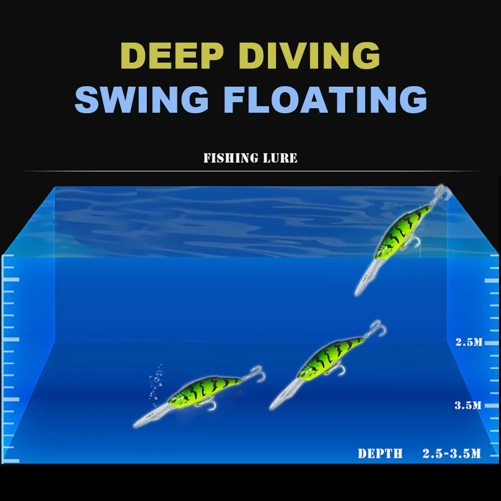 8,5 cm 18,2g Señuelos de Pesca flotante Minnow Wobbler fundición larga buceo profundo Swing Jerkbait cebo duro Artificial trucha lubina MN713 - imagen 5