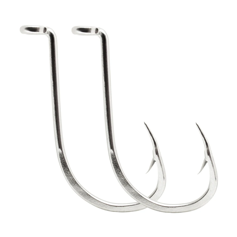 Anzuelos de pesca con cola de pelo grande, anzuelos afilados de mango largo especialmente diseñados, anzuelos de Pesca de Mar, acero de alto carbono, novedad de 100 piezas - imagen 4