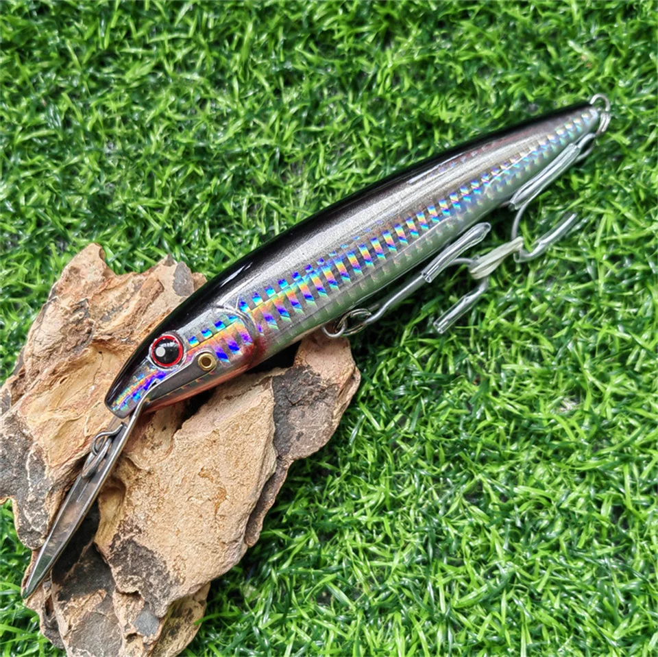 Magnu-señuelo de pesca de pececillo, cebo duro flotante para curricán, 130mm, 32,5g, Wobblers, agua salada, Artificial, atún azul - imagen 3