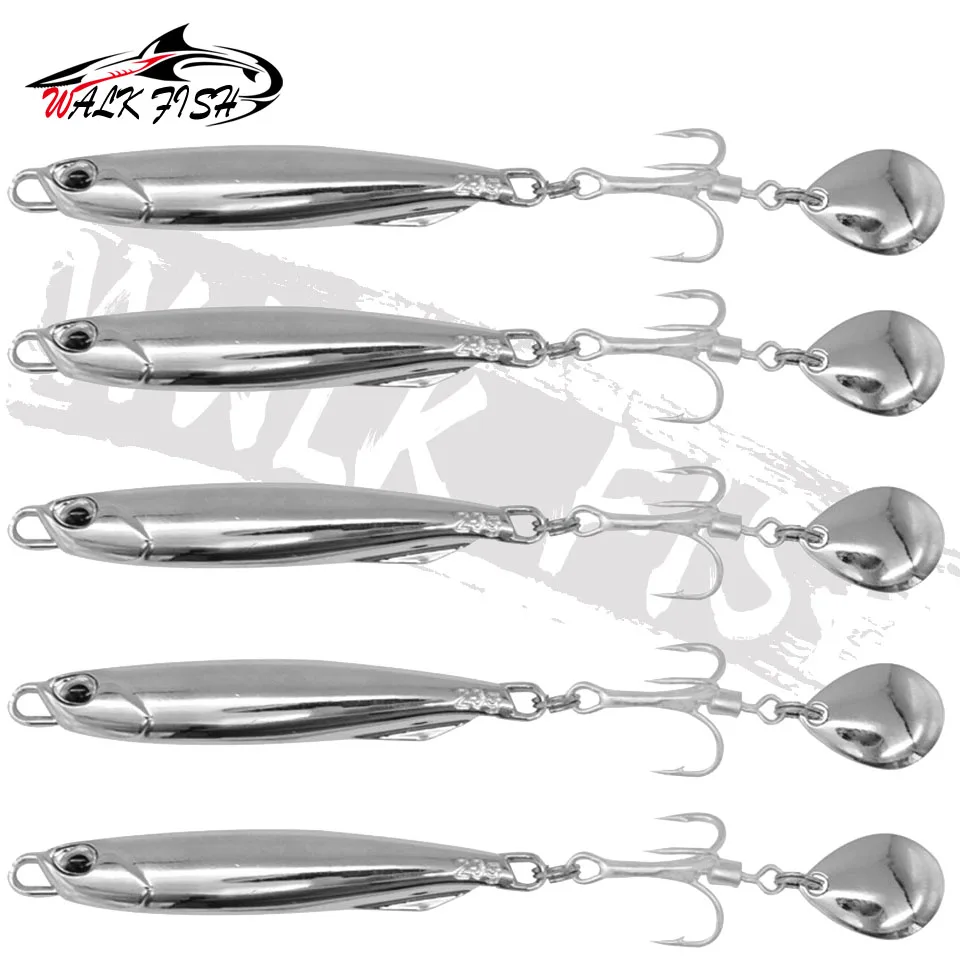 WALK FISH-señuelo de pesca de caballa, 1 piezas, 15g, 20g, 30g, VIB, cebo largo giratorio, cucharas de rotación, señuelos de Metal Artificial - imagen 3