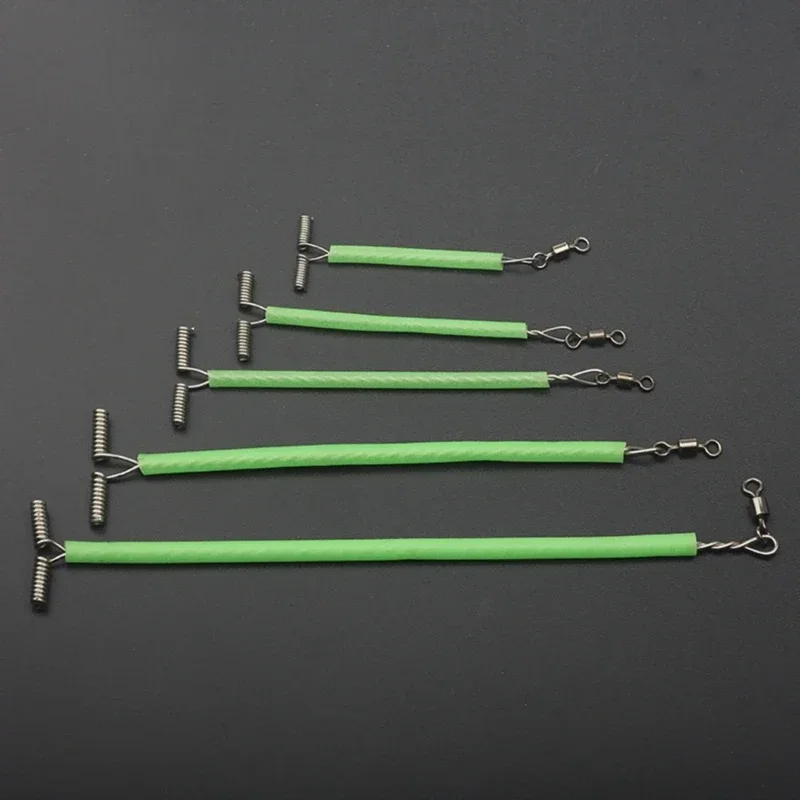 10 Uds. De pesca giratoria en forma de T de 3 vías, línea cruzada, brazo líder de alambre de acero, conector de equilibrio fluorescente, aparejos de aparejo de agua salada - imagen 4