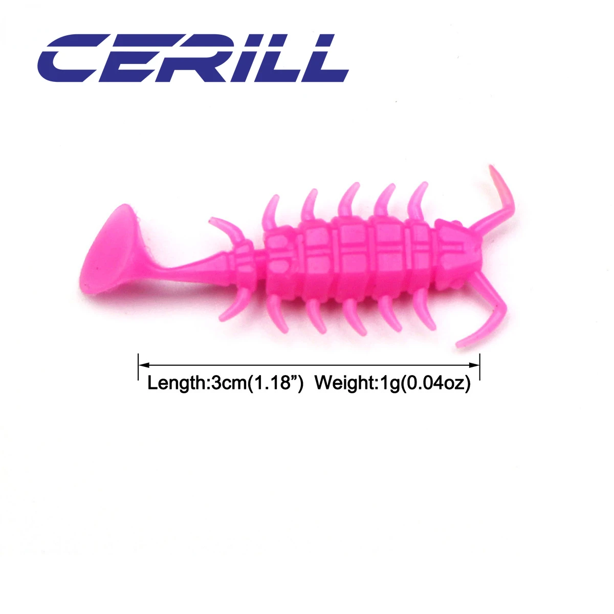 Ceril-cebo de gusano flotante de Larva, plantilla de señuelo suave, Wobblers de silicona Artificial, camarón, pececillo, sábalo, carpa, lubina, Swimbait, 3cm, 1g, 20 piezas - imagen 3