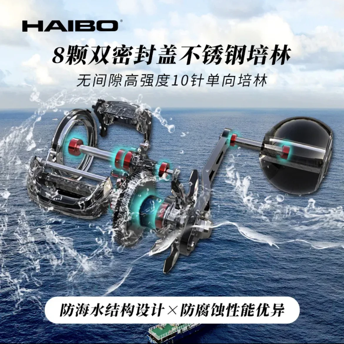Haibo VENOM Carrete de fundición – Arrastre 12KG para aguas profundas - imagen 3