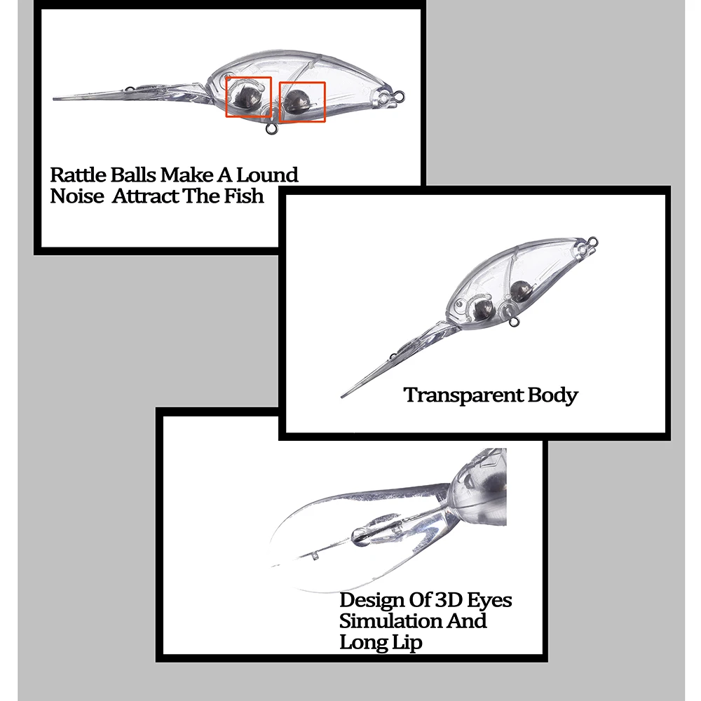 Chan’sHuang 20pcs 11cm 16g Long Lip Unpainted Crankbait Deepwater Wobblers Fishing Lures dCrank Baits - imagen 4