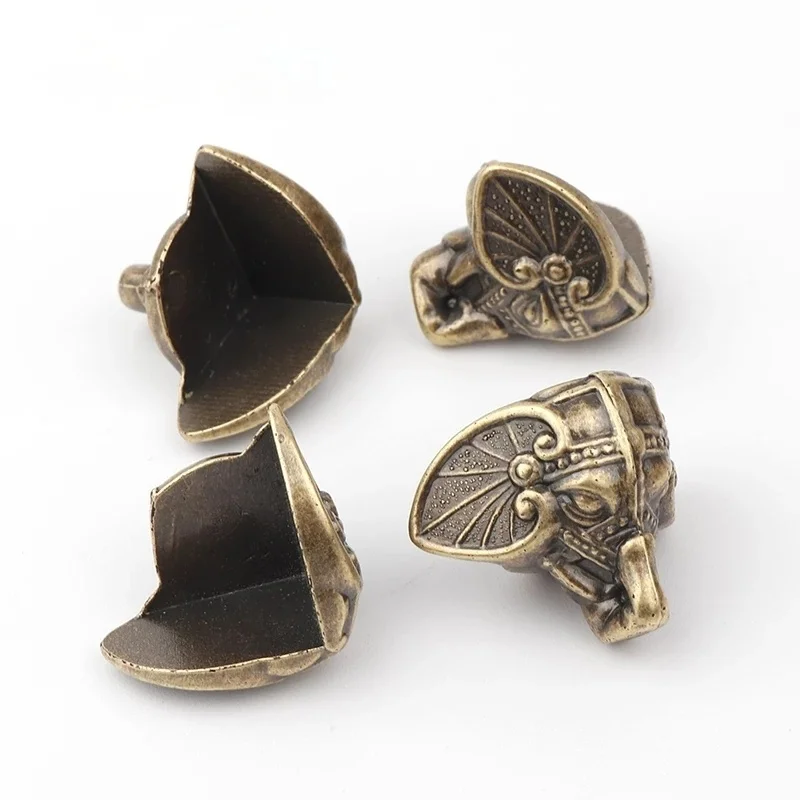 Caja de joyería de bronce Vintage, elefante antiguo de 28x23mm, caja de madera, protección decorativa, pies, pierna, Material plástico, 4 Uds. - imagen 4