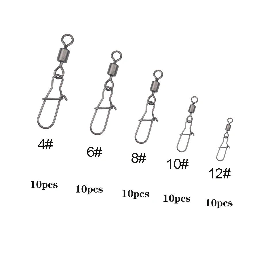 Pasadores giratorios con mosquetón para señuelos de pesca - imagen 4