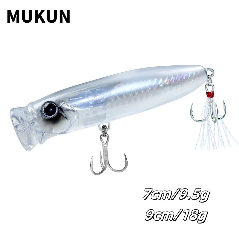 MUKUN 1 Uds 7cm 9,5g 9CM 18G Popper señuelo de Pesca cebo Artificial duro Topwater Señuelos de Pesca de carpa Wobbler Crankbait Pesca - imagen 2