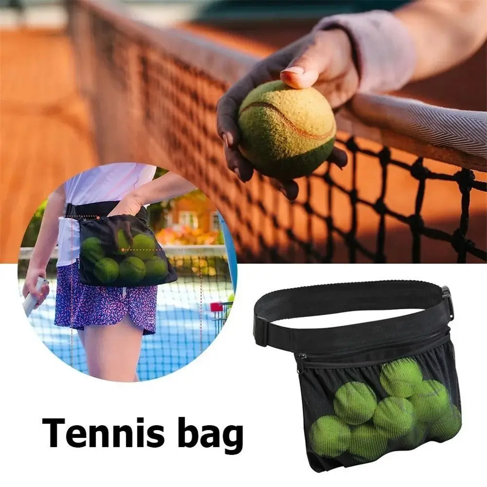 Bolsa de transporte para pelotas de tenis, cinturón ajustable, bolsa de almacenamiento multifunción, suministros de tenis, riñonera para deportes al aire libre - imagen 4