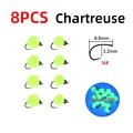 8 piezas de color chartreuse