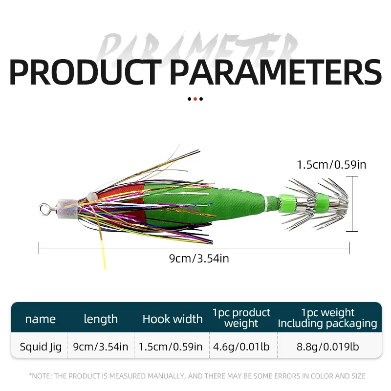 Rollo de tela con bigote luminoso, gancho de calamar, tela envolvente, gancho de paraguas de doble capa, señuelo biónico, anzuelo de calamar luminoso para pesca, 5 uds. - imagen 5