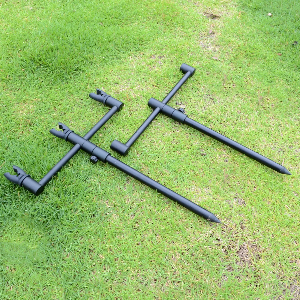 Hirisi-Juego de cápsulas para caña de pescar de carpa, barra de zumbido y palos bancarios con cabezal de descanso de 3 varillas en bolsa de aparejos portátil, KT-1601 - imagen 4