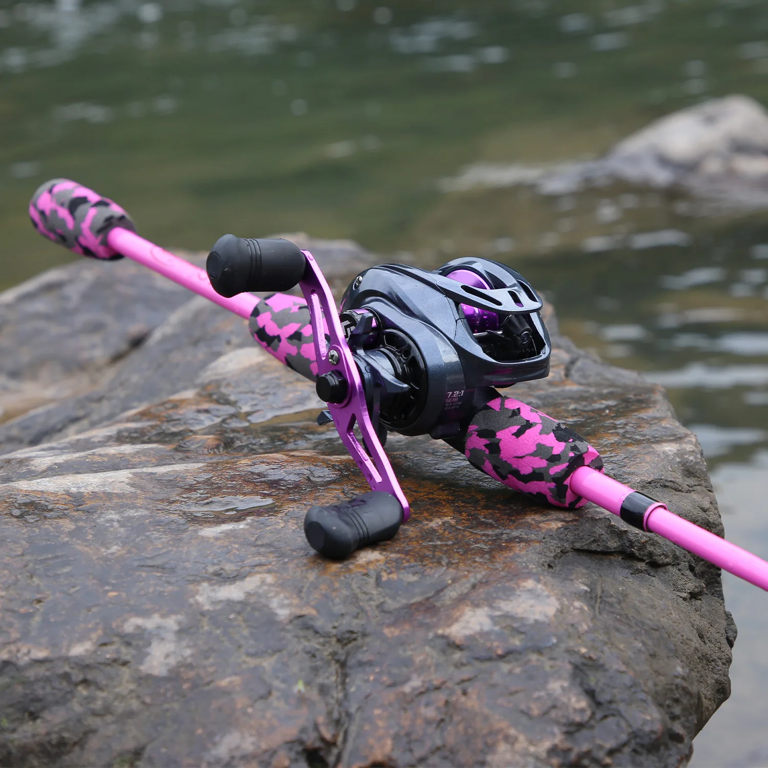 Sougayilang 1,7 m 7,2: 1 relación de engranaje de alta velocidad caña de pescar de fundición Combo para Kit de pesca de lubina de agua dulce - imagen 5