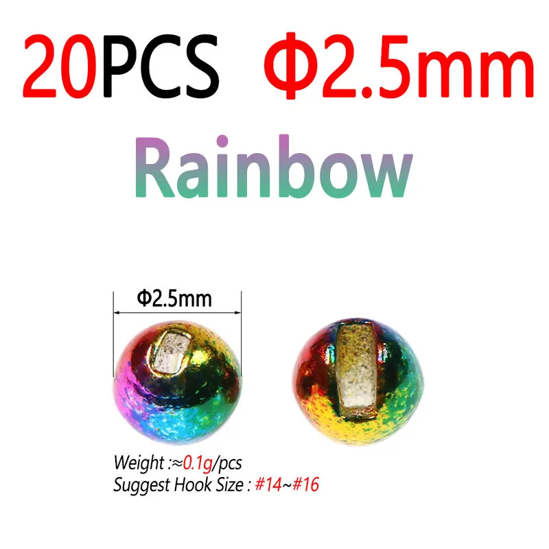 20pc 2.5mm Rainbow