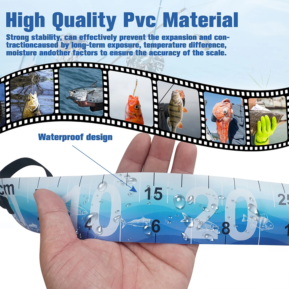 Regla medidora de peces impermeable, cinta métrica de pesca plegable de 90cm/35 pulgadas, pegatina para barcos de pesca, refrigeradores, kayaks, 1 Uds. - imagen 4