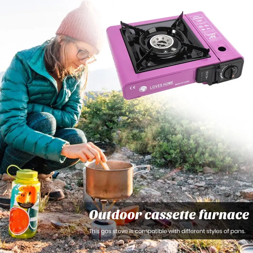 Camping Stove Automatic Rebound Gas Valve Burner Stove Portable Stainless Steel Butane Stove for Camp BBQ Cooking Equipment - imagen 4