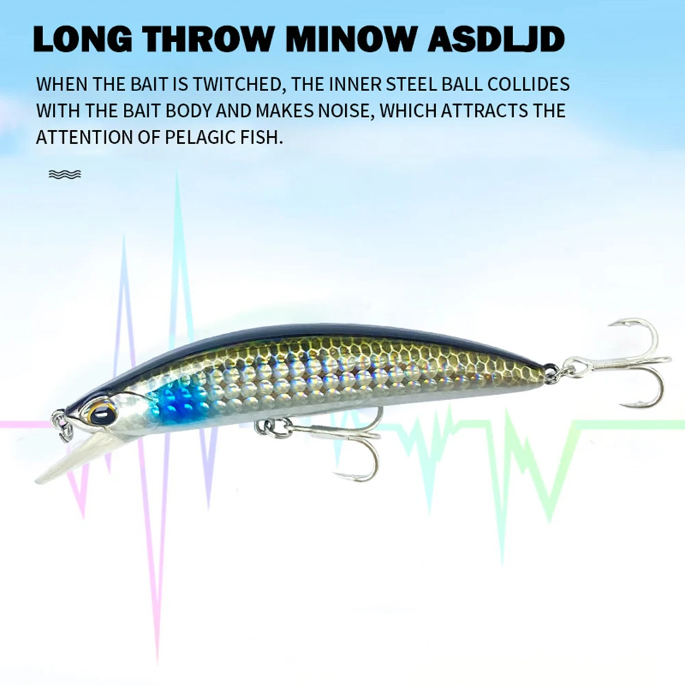 Señuelos de pesca de 9cm y 26,3g, pececillo que se hunde, Wobbler, cebo duro Artificial de fundición larga, Jerkbait, pesca en agua de mar pesada, cebo para lubina MN666 - imagen 4