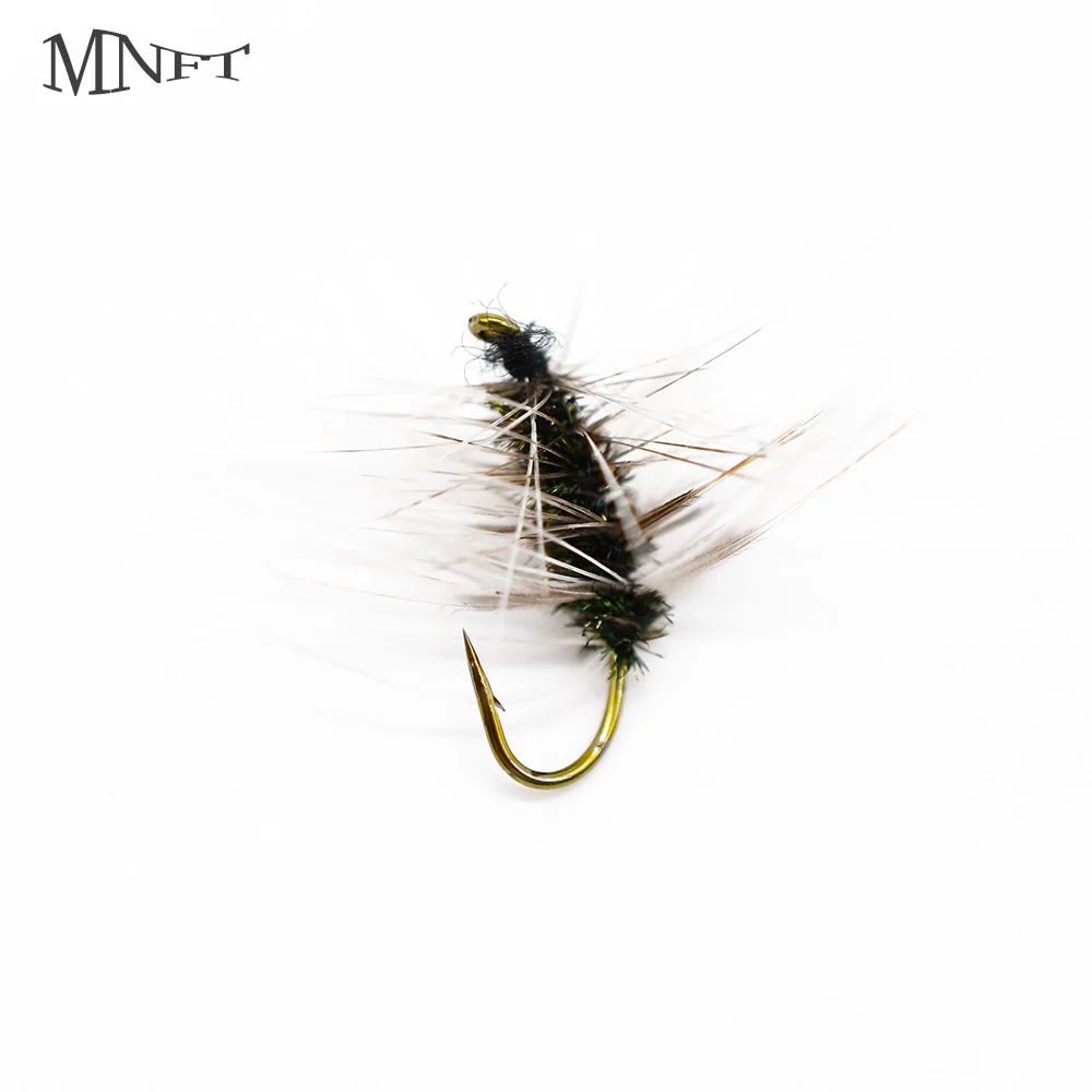 MNFT Señuelo de mosca Gnat hecho a mano para trucha y salmón - imagen 4