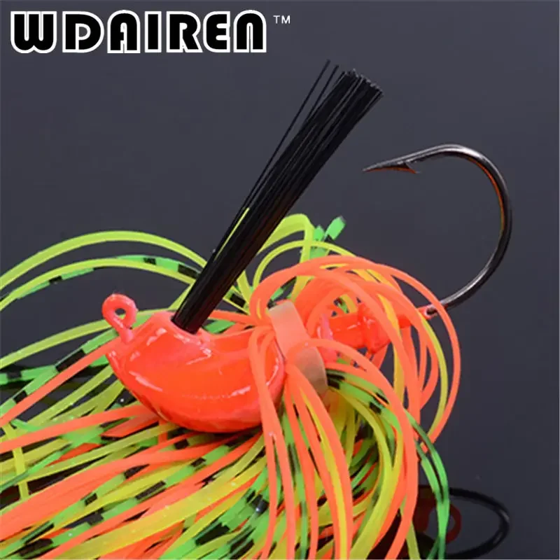 1 unidad de cebo giratorio negro de 7g, 10g, 14g, boca grande, cebo de Metal para lubina, lentejuelas, Barba, Lucio, aparejos de pesca, plantilla de goma, señuelo de pesca suave - imagen 5