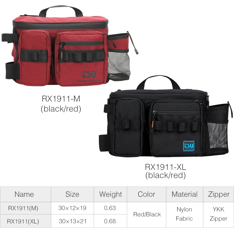 TSURINOYA-bolsa de pesca multifunción RX1911, riñonera de gran capacidad, aparejos de pesca, señuelos, bolsa de almacenamiento, bolso para deportes al aire libre - imagen 4