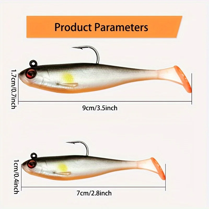 Cebo líder cola en T imitación pescado 2,8" y 3,5" - imagen 4