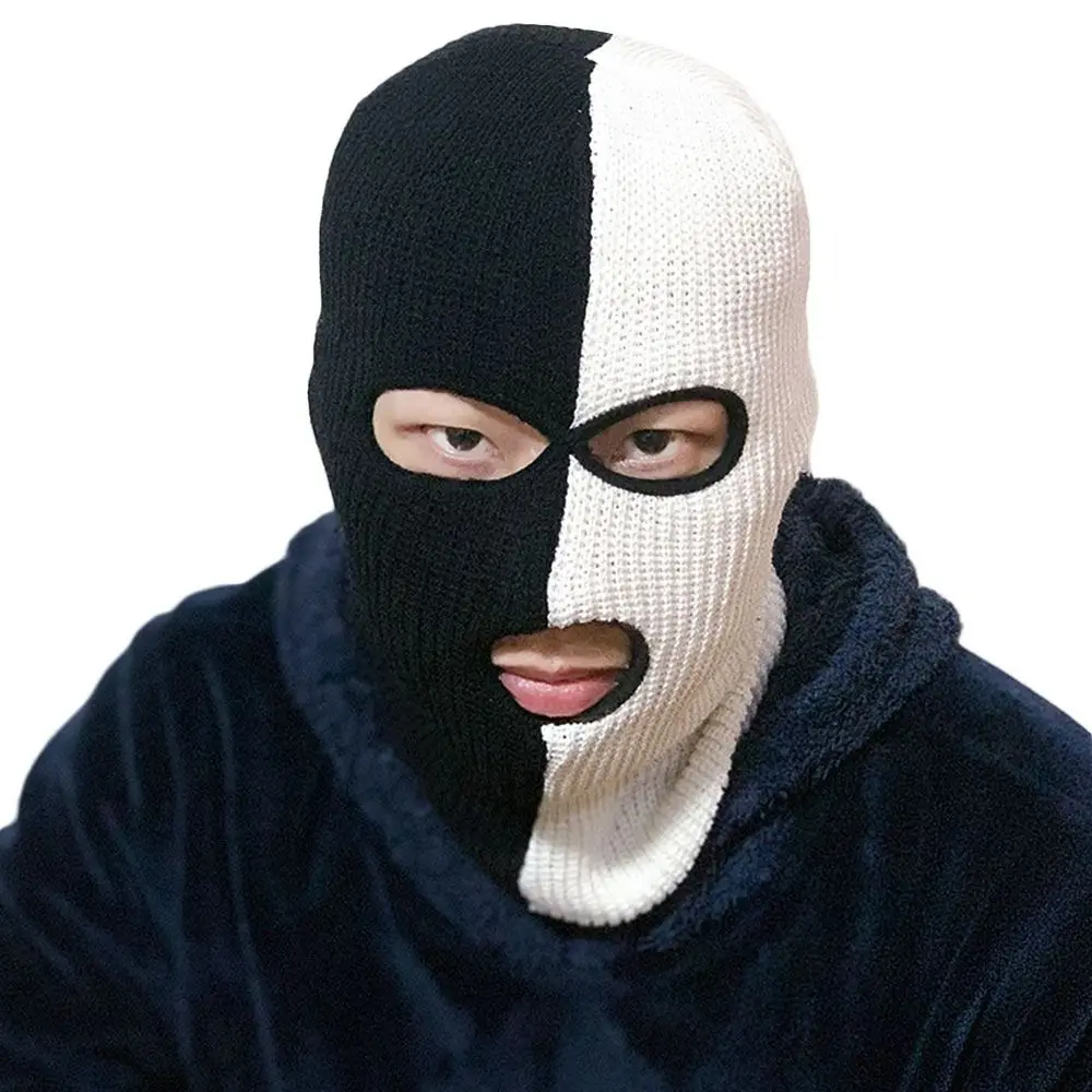 Máscara de cara completa cálida para invierno, protección para los oídos, máscara de esquí de 3 agujeros, a prueba de viento, casco de motocicleta al aire libre, Unisex - imagen 5