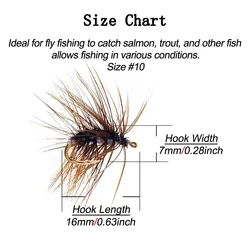 Señuelo de mosca Caddis de alce alado húmedo/seco para trucha