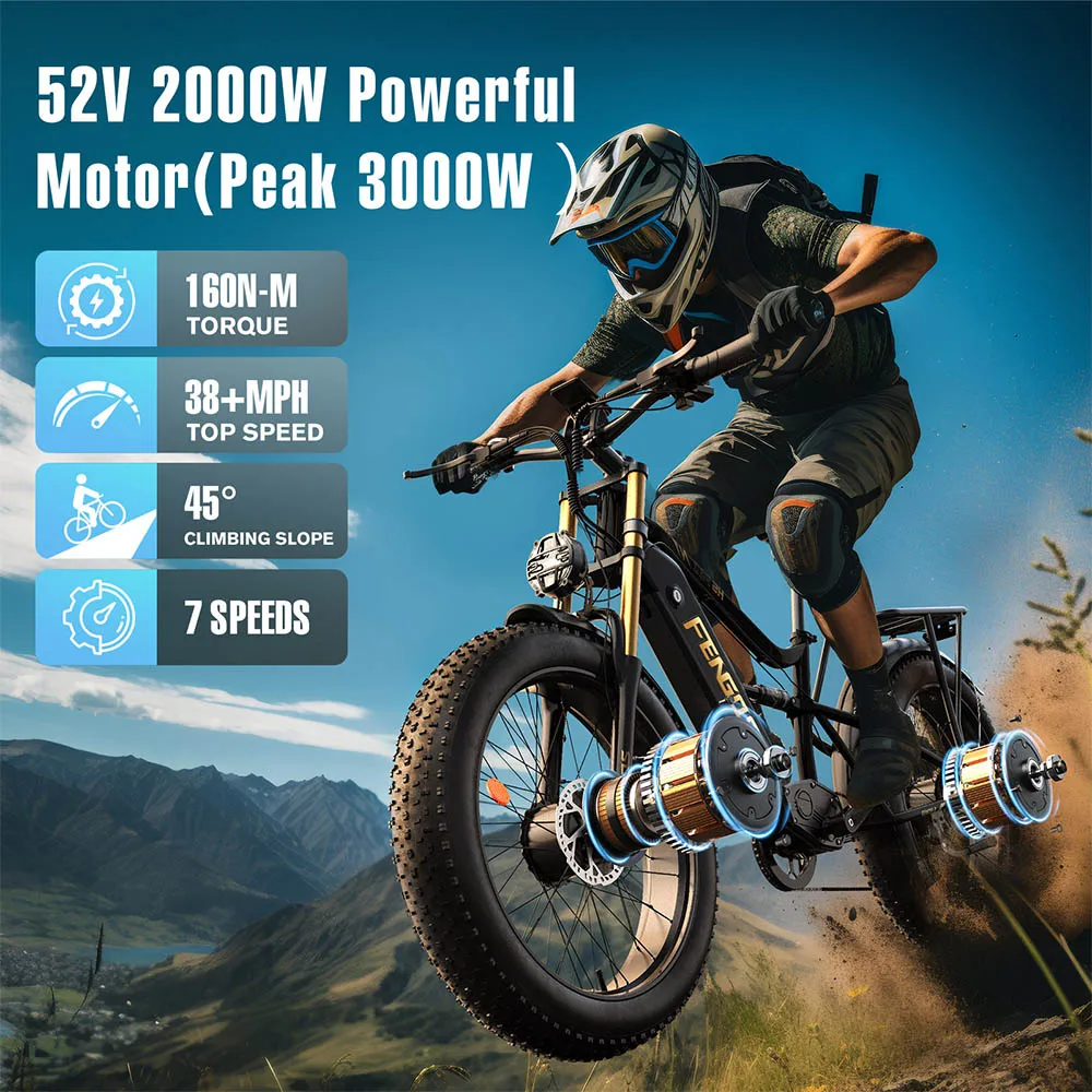Bicicleta Eléctrica FENGQS H6PRO – Montaña con ruedas gruesas - imagen 3