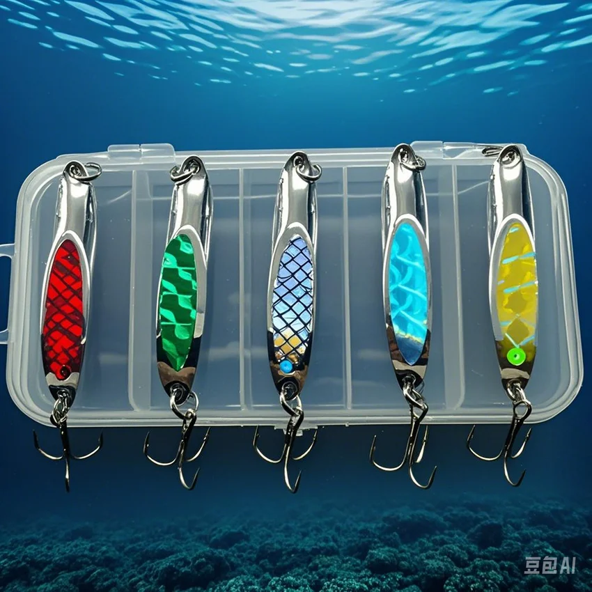 Aorace 5/7/10/15/20g cuchara giratoria de Metal señuelo de pesca cebos duros lentejuelas ruido Paillette con anzuelo triple aparejos de pesca - imagen 3