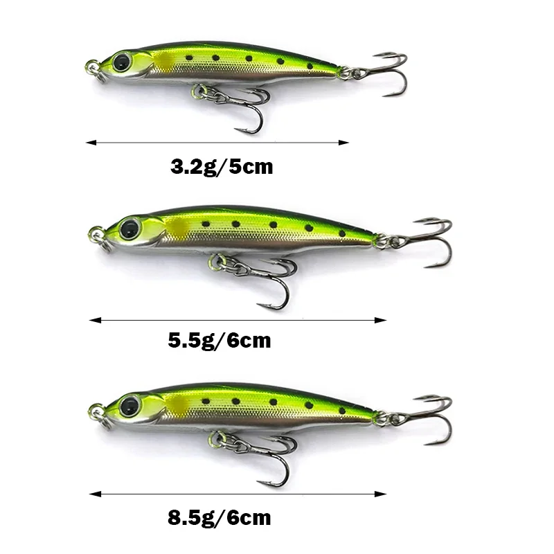 OUTKIT Mini lápiz que se hunde 3,2g señuelo de pesca Wobblers Crankbait cebo duro cebo Artificial wobbler para pesca de Jigging - imagen 2