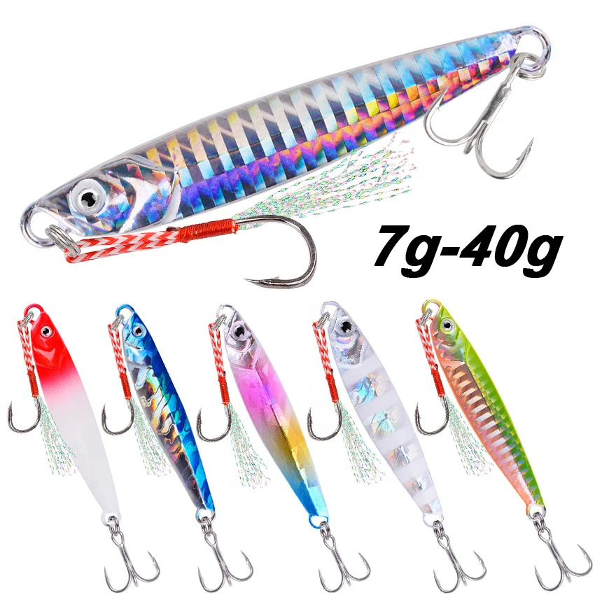 1 Uds. Señuelos de pesca VIB de Metal 40g 28g 21g 17g 14g 10g 7g plantilla de Metal pesca de invierno bueno para pesca señuelo de Jigging cebo duro