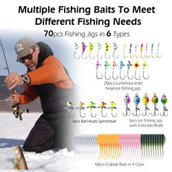 Kit de señuelos Goture pesca hielo – Crappie luminosos