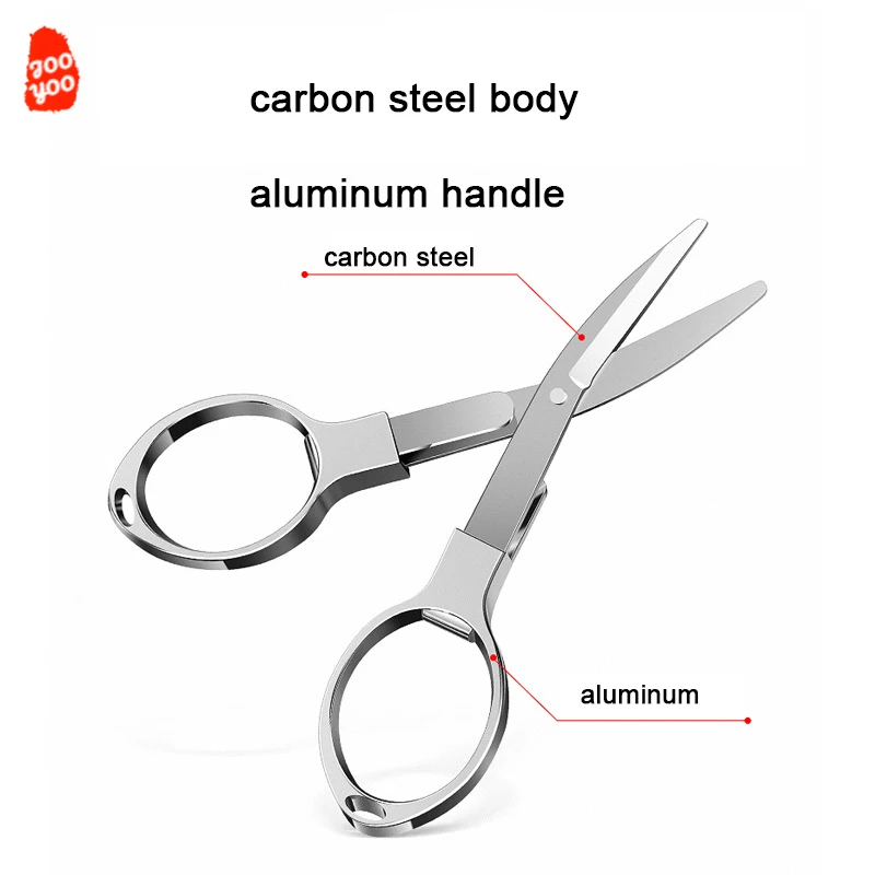 Tijeras plegables de acero al carbono, nudo de pesca trenzado, tijeras de pesca, Cortador de línea, herramienta de aparejos de pesca, alambre de corte - imagen 4