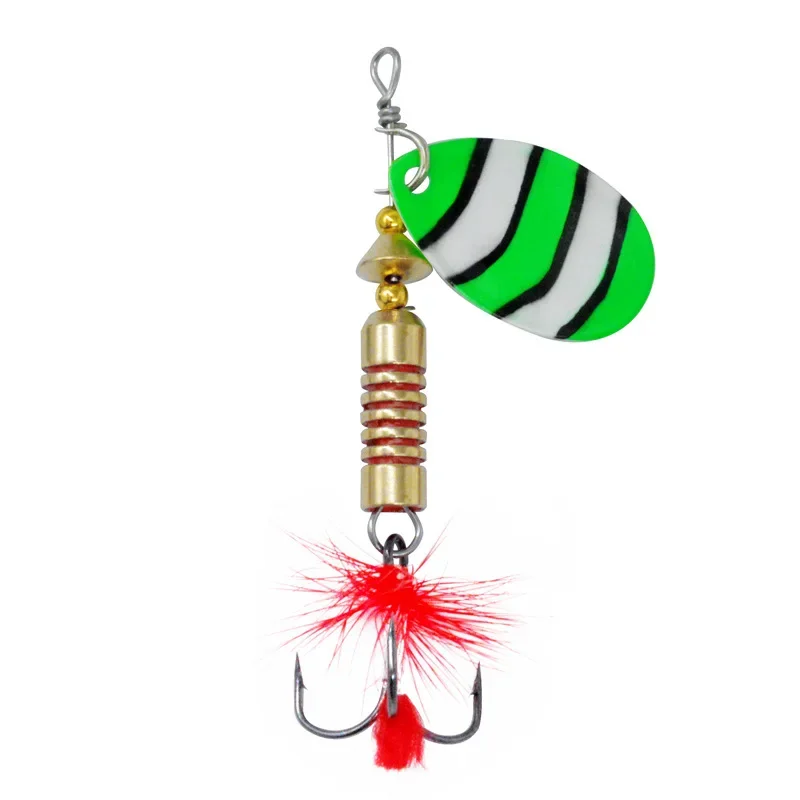 MUKUN Spinner Bait 6g Spinners giratorios cuchara señuelos luccio Metal con anzuelos triples señuelo de pesca - imagen 2