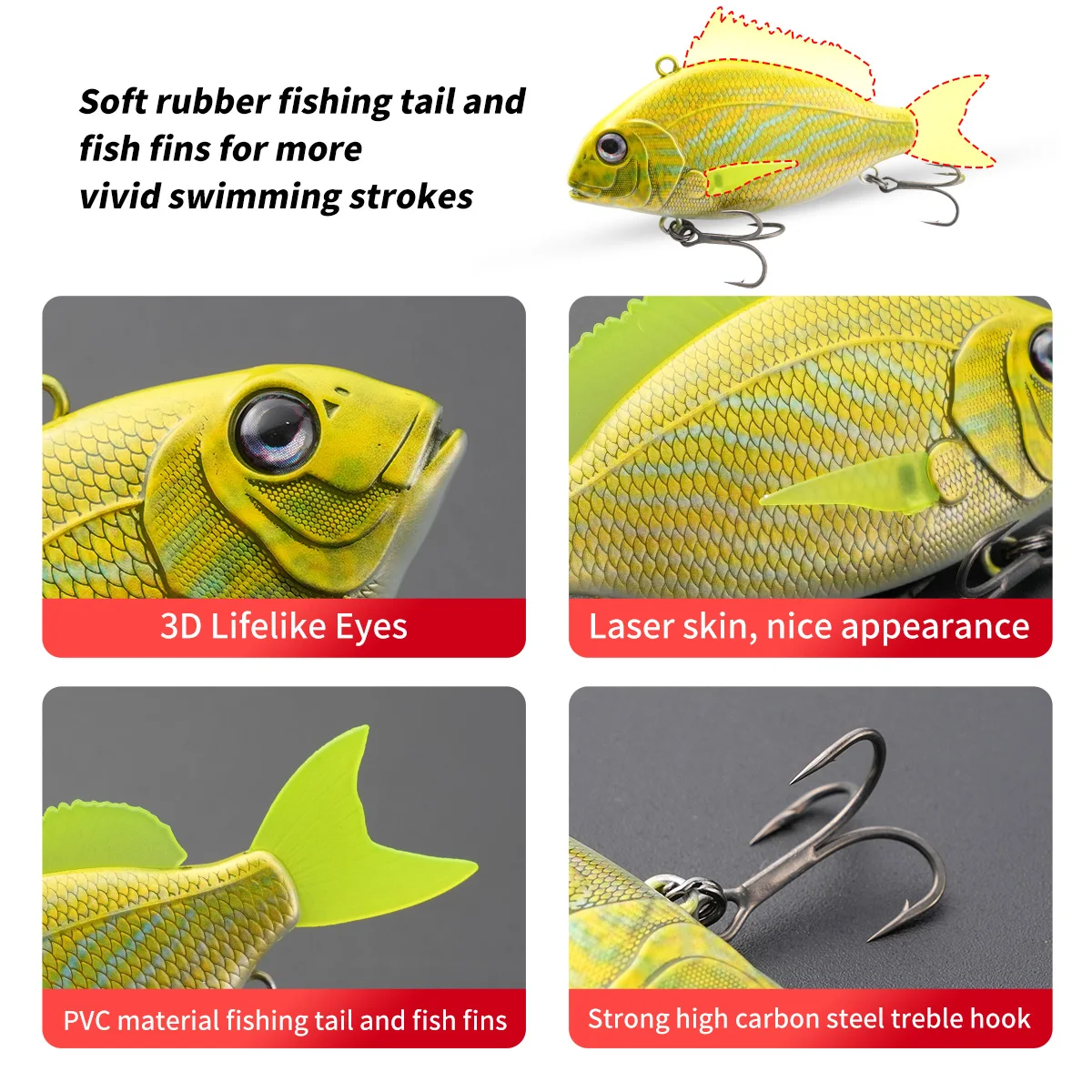 1 Uds. Cebo de pesca Wobbler sonajero VIB 65mm 24g señuelo de pesca que se hunde peces reales como anzuelos de cebo duro aparejos de pesca señuelo de agua de mar - imagen 3