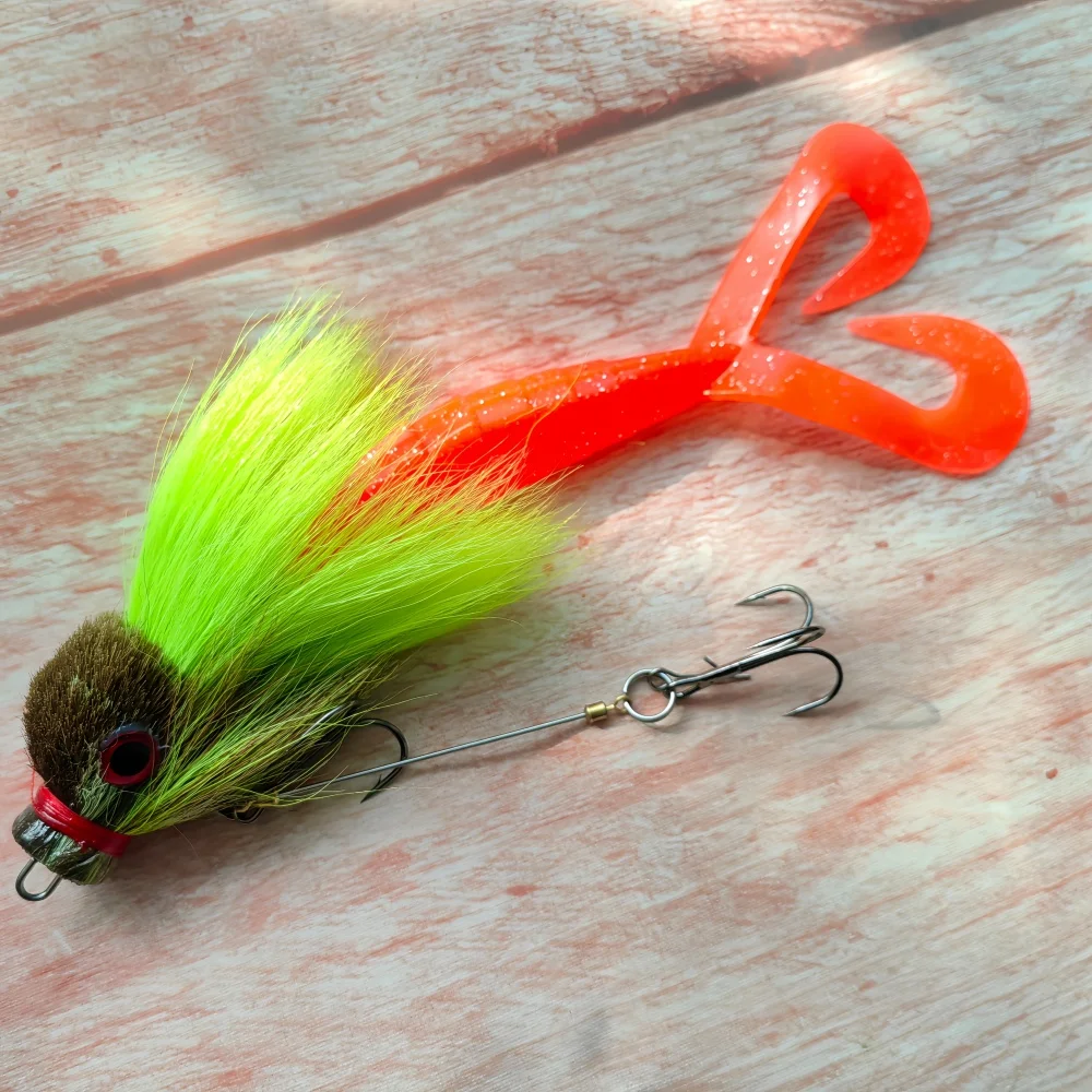 MUKUN Señuelo Ratón Swimbait Bucktail con pelo de ciervo - imagen 2