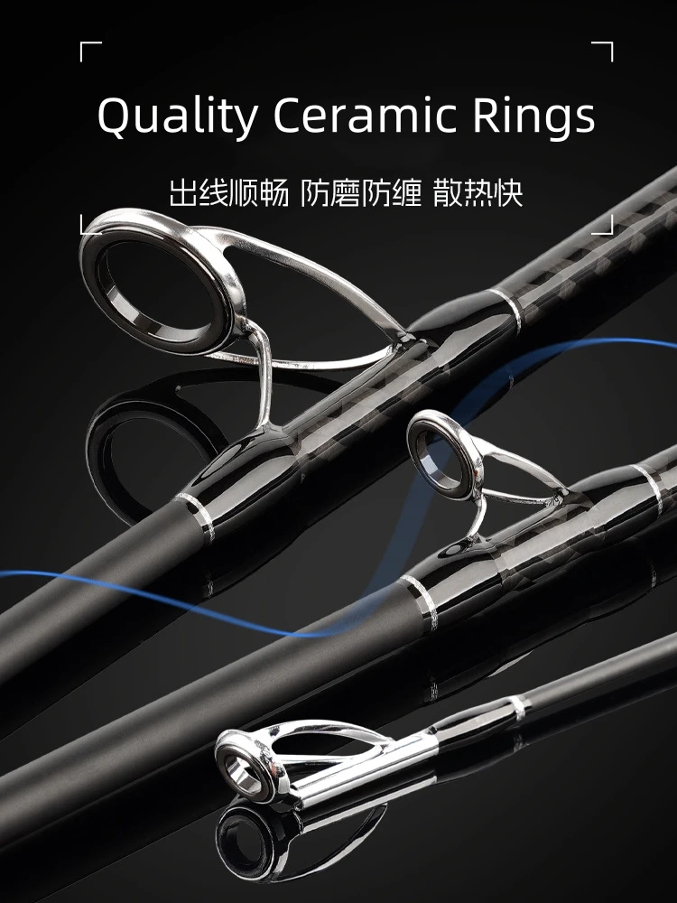 1,83/1,91 m 6 pies MH potencia 3 secciones carbono portátil viaje lento jigging rod rápido punta sólida spinning caña de pescar para barco en alta mar - imagen 5