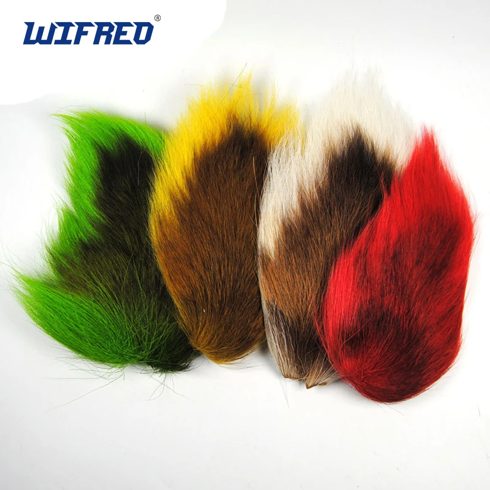 Wifreo, 1 pieza, Material de atado de moscas Bucktail, piel de pelo de ciervo para señuelo de plantilla, serpentina de pececillo, ninfa húmeda, trucha, lubina, Señuelos de pesca - imagen 2