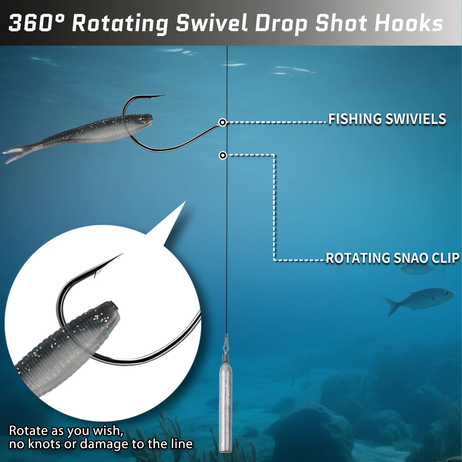 Anzuelos de pesca de lubina de 9KM, 50-200 Uds., anzuelos locos de níquel negro para aparejo de tiro, aparejo loco, agua salada y dulce - imagen 4