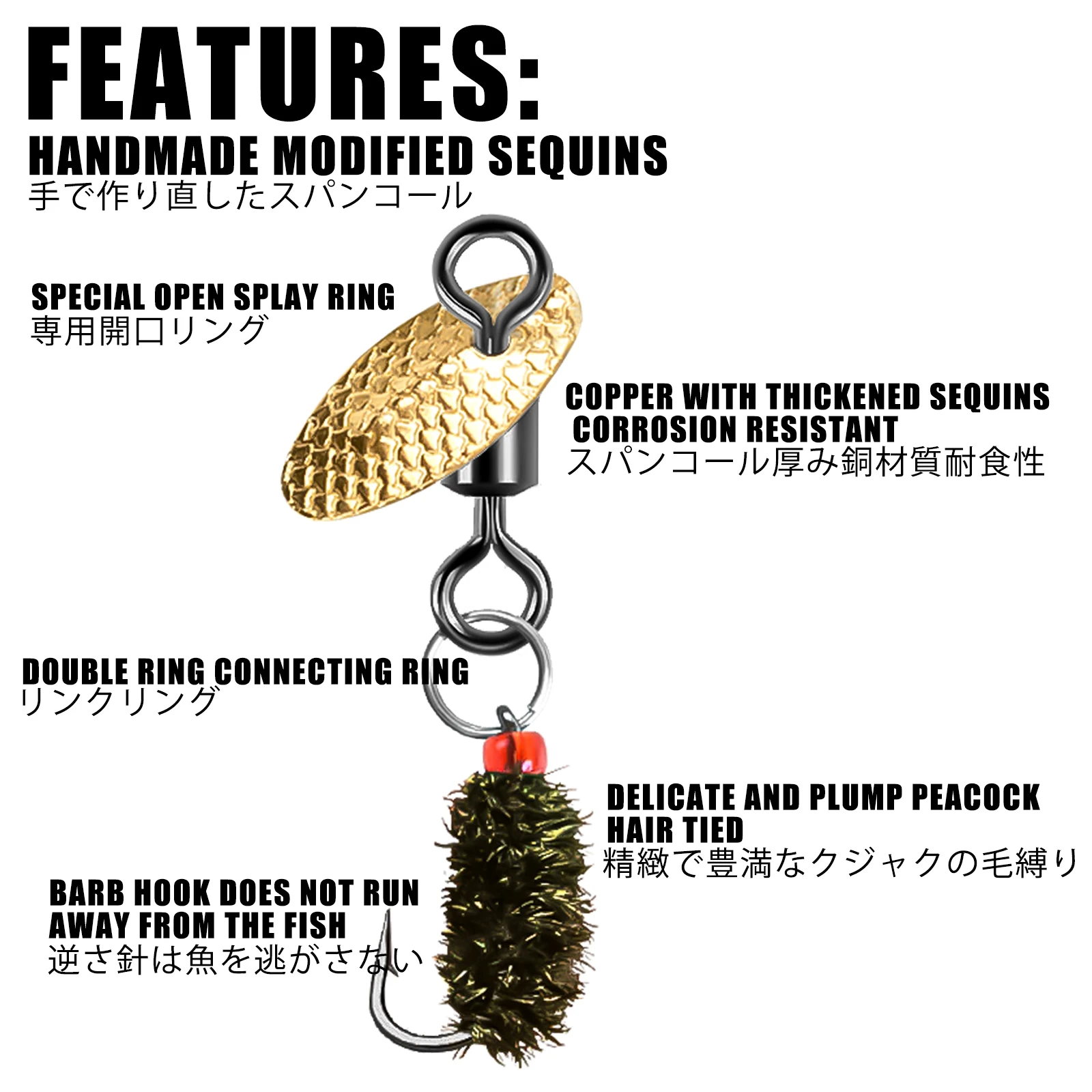 Señuelo para moscas de pesca con mosca, 5 unidades/bolsa, Spinnerbaits, cuchara, mosca Scud para trucha, atado de moscas, Streamer de pesca, atado, señuelo Artificial, Spinners - imagen 3