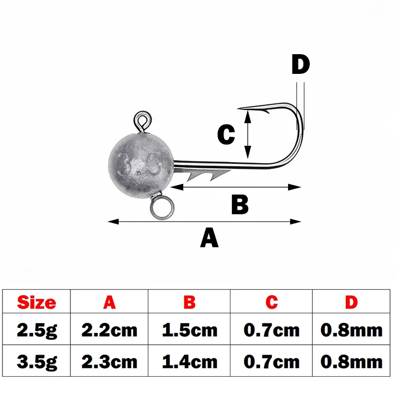 OUTKIT, 10 Uds., Mini anzuelo con cabeza de doble anillo, 2,5/3,5g, Micro anzuelo con cabeza de anzuelo, aparejos de pesca DIY para pesca de gusanos blandos, pez roca - imagen 5