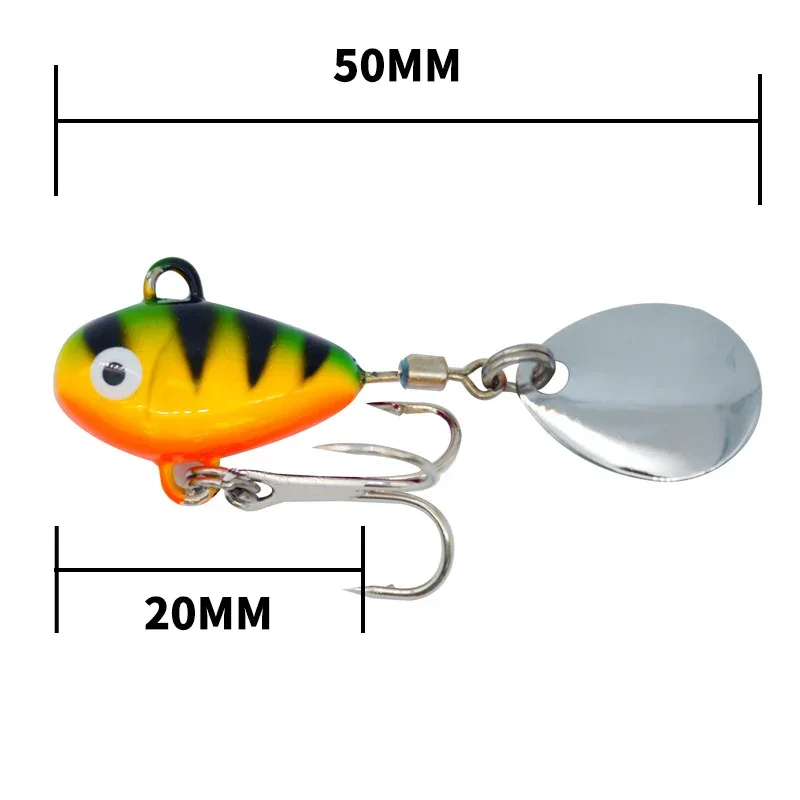 Mini señuelo de pesca con vibración de Metal, 1 unidad, 10g, 5cm, cebo duro VIB con cuchara, Crankbait giratorio, Spinner, cebo que se hunde, Takcle de pesca - imagen 2