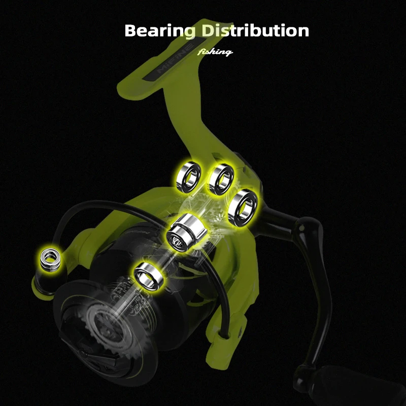 Carretes giratorios MIFINE CRESCENT con carrete de repuesto de metal, rueda de pesca, accesorios para lubina, 2000-4000, 5,2: 1, arrastre máximo 12kg - imagen 5