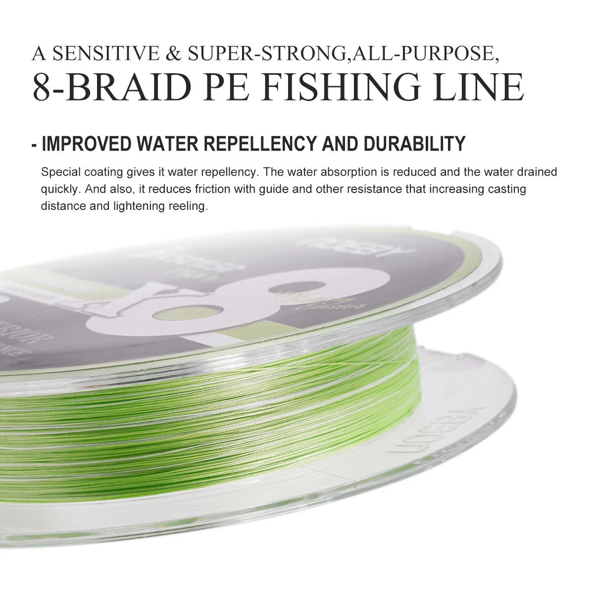 Noeby Upgrade 8 hilo de pescar trenzado 150m 300m 14-103lb PE Superior resistencia a la abrasión suave X8 hilo de pescar verde fluorescente - imagen 4