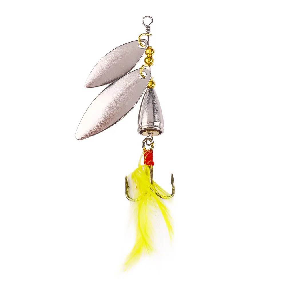 1 unidad/5 uds 8cm 10g cebos giratorios de pesca de lubina plantilla de metal señuelo cebo de pesca Spinner cuchara señuelos aparejos de pesca Walleye Zander pesca - imagen 3