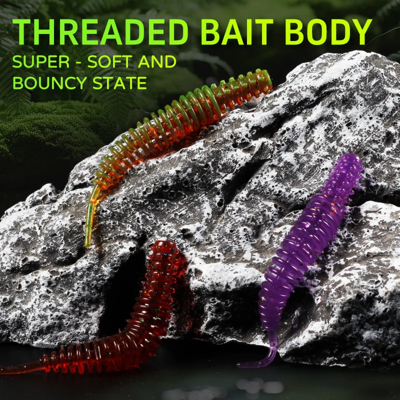 Cebo suave supercontinente, nueva aguja de 5cm/4cm, Señuelos de pesca de cola, cebo tremor que se hunde, señuelo de pesca suave, gusanos de pescado lur - imagen 4