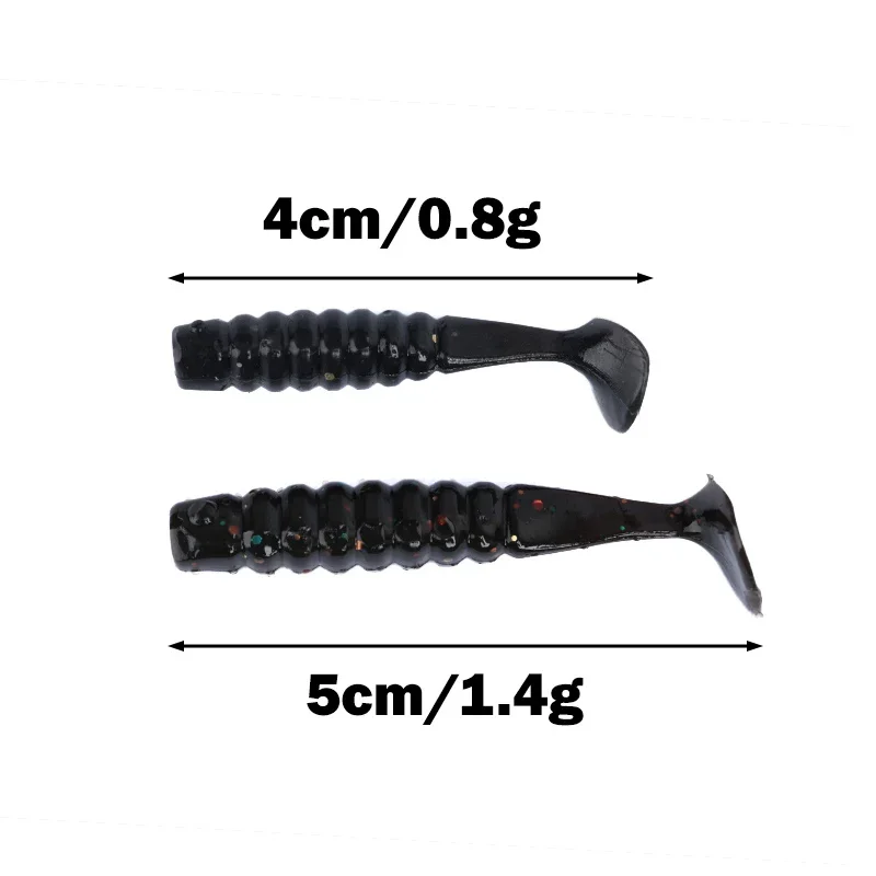 10 Uds. Señuelos blandos de silicona, aparejos artificiales, cebo de 4/5cm, productos para pesca en el mar, pesca en roca, Swimbait Wobblers - imagen 3