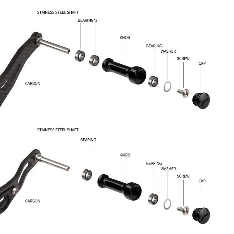 Perilla de mango de carrete de pesca Ruke, 2 unidades por lote, peso 5,8 g, adecuada para diámetro del eje de 4mm, 7x4x2,5mm, rodamiento, enviar regalos - imagen 4