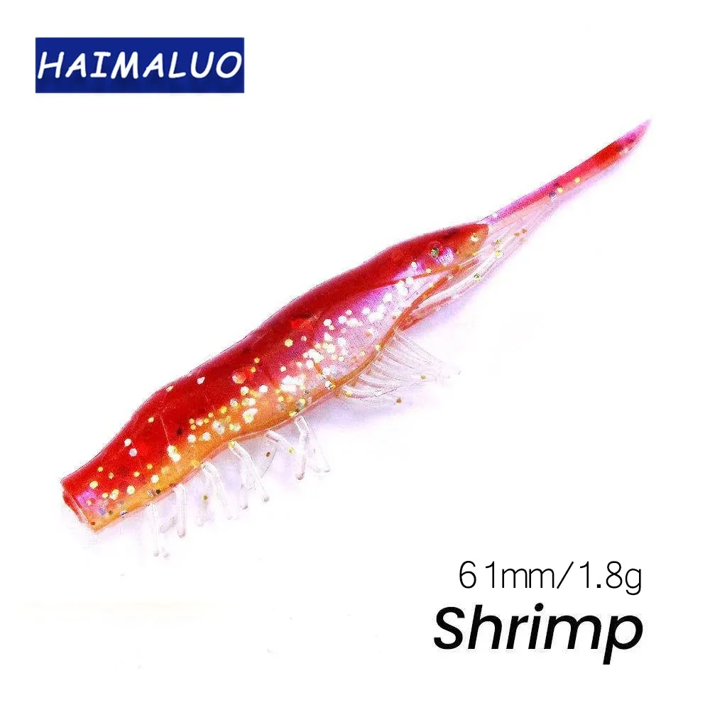 HAIMALUO-cebo de silicona blanda, señuelo de pesca de Lucio, Gamba, Gambas, Gambas, gusano de mar, Swimbait, Rockfishing - imagen 3