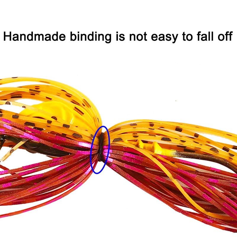 TAKEDO LD10 señuelo hoja cebo de Metal con falda de goma Spinnerbait Jig señuelo sin malezas pesca de lubina - imagen 5