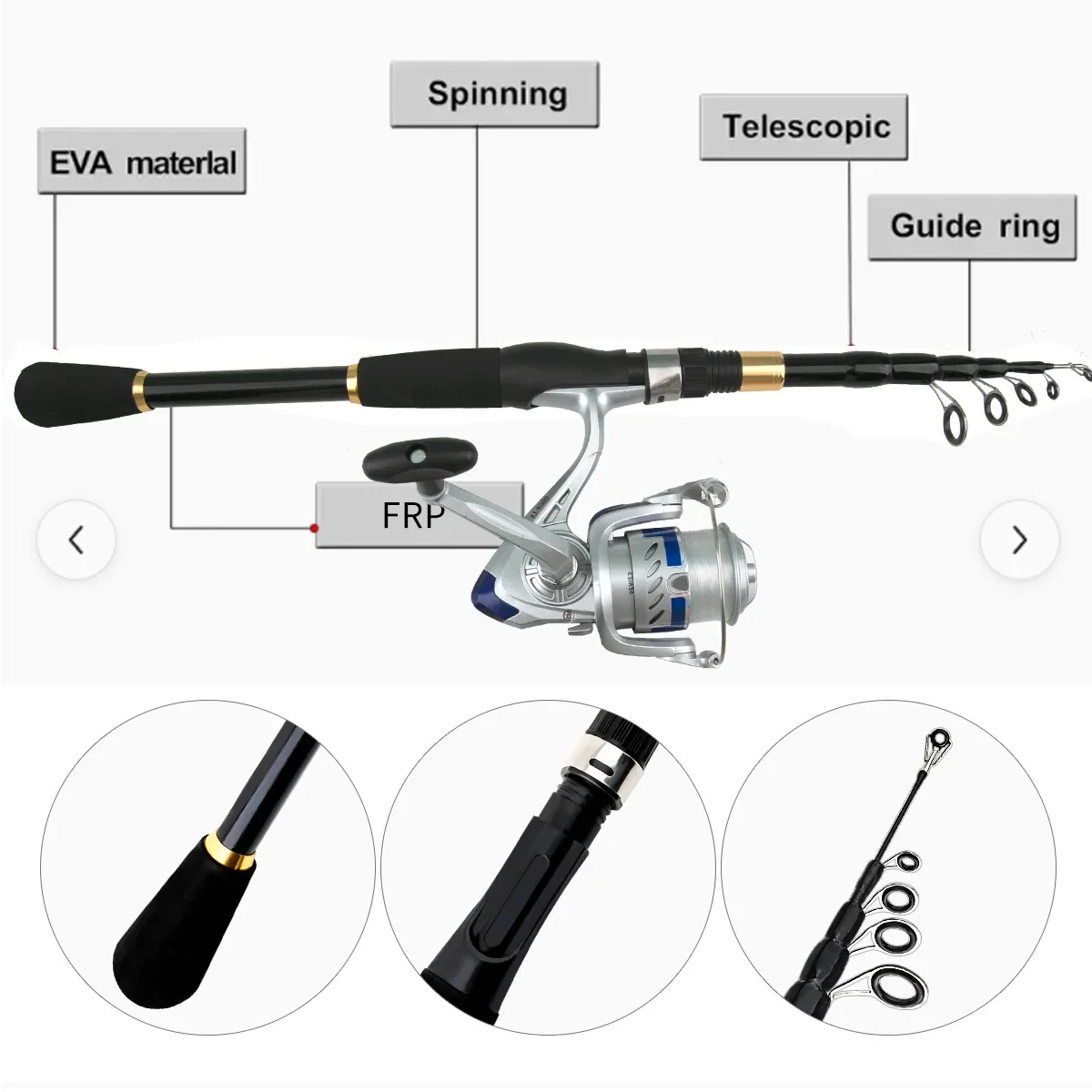 Caña De pescar De tiro largo, juego completo De equipo De Pesca, línea De gancho, Fibra De Carbono - imagen 3